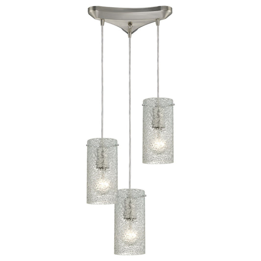 ELK Home - 10242/3CL - Three Light Pendant - Ice Fragments - Satin Nickel