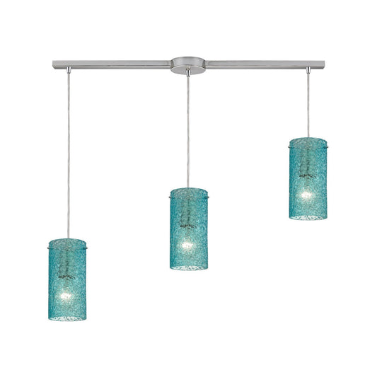 ELK Home - 10242/3L-AQ - Three Light Pendant - Ice Fragments - Satin Nickel