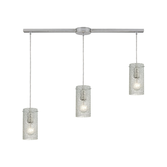 ELK Home - 10242/3L-CL - Three Light Pendant - Ice Fragments - Satin Nickel