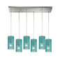 ELK Home - 10242/6RC-AQ - Six Light Pendant - Ice Fragments - Satin Nickel