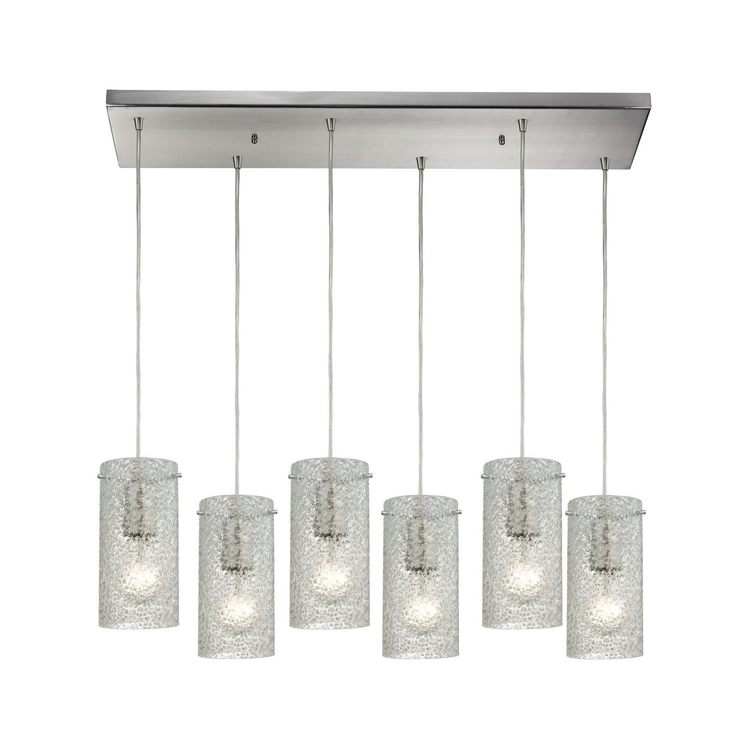 ELK Home - 10242/6RC-CL - Six Light Pendant - Ice Fragments - Satin Nickel