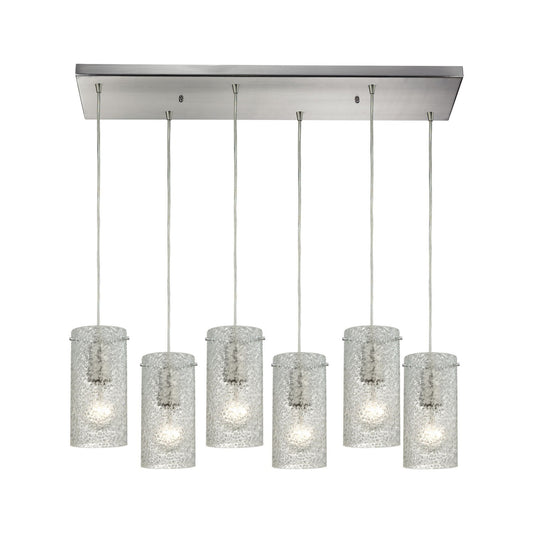 ELK Home - 10242/6RC-CL - Six Light Pendant - Ice Fragments - Satin Nickel