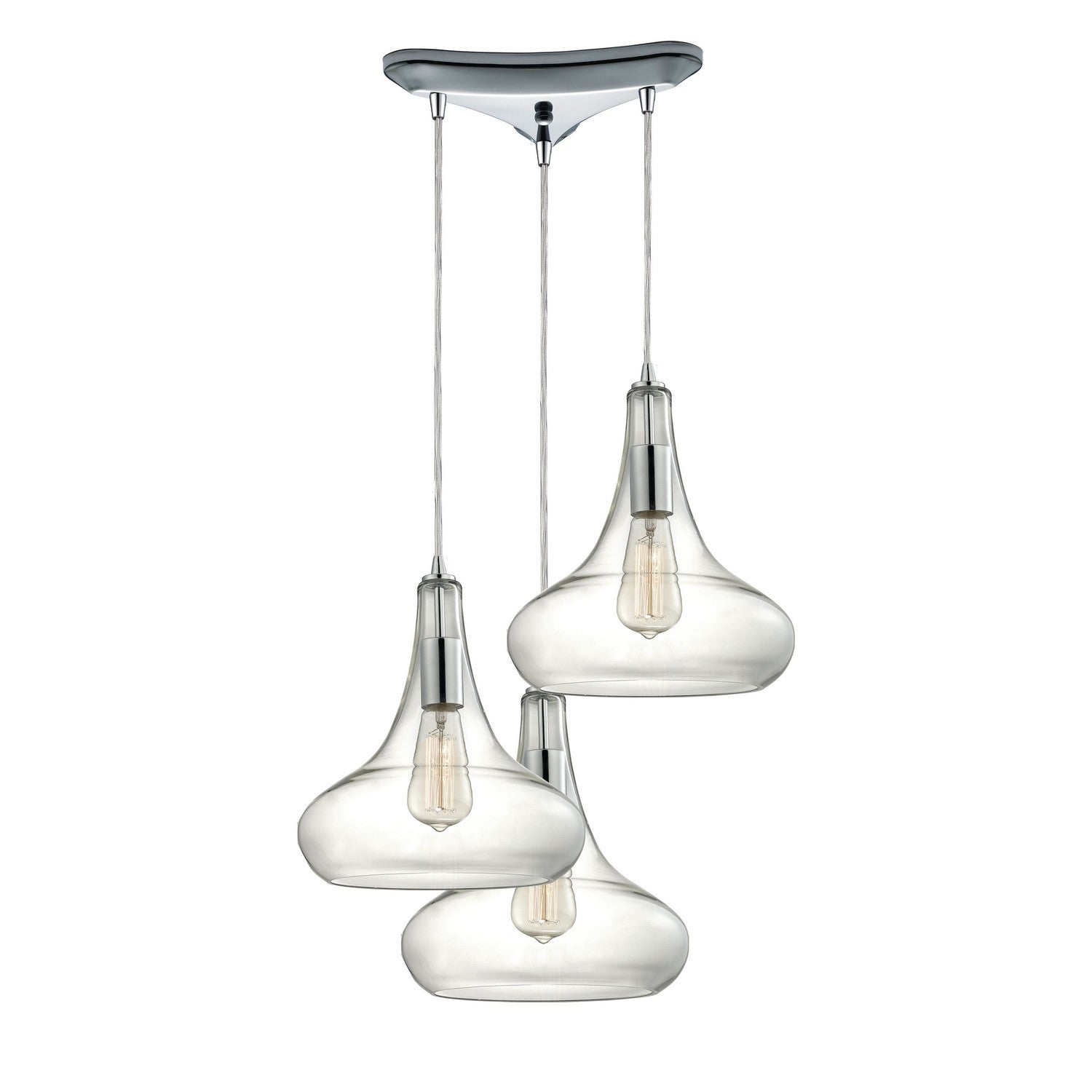 ELK Home - 10422/3 - Three Light Pendant - Orbital - Polished Chrome