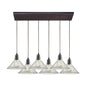 ELK Home - 10435/6RC - Six Light Pendant - Hand Formed Glass - Oil Rubbed Bronze