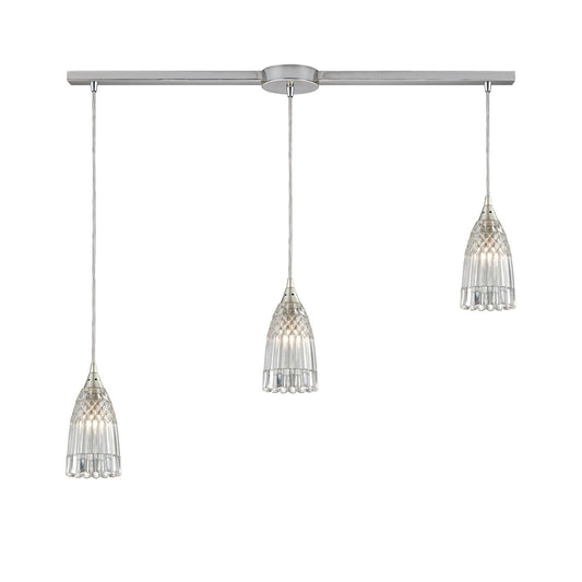 ELK Home - 10458/3L - Three Light Pendant - Kersey - Satin Nickel