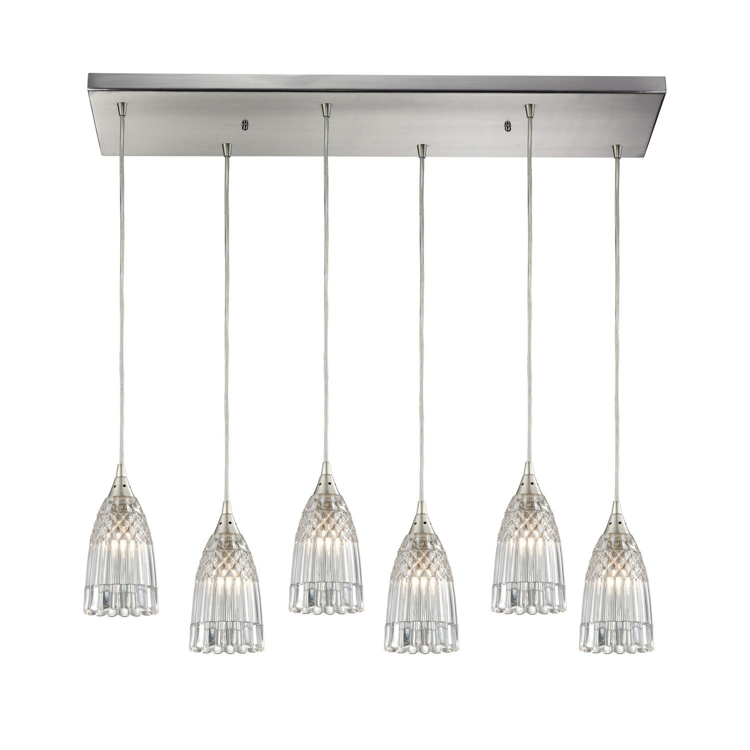 ELK Home - 10458/6RC - Six Light Pendant - Kersey - Satin Nickel