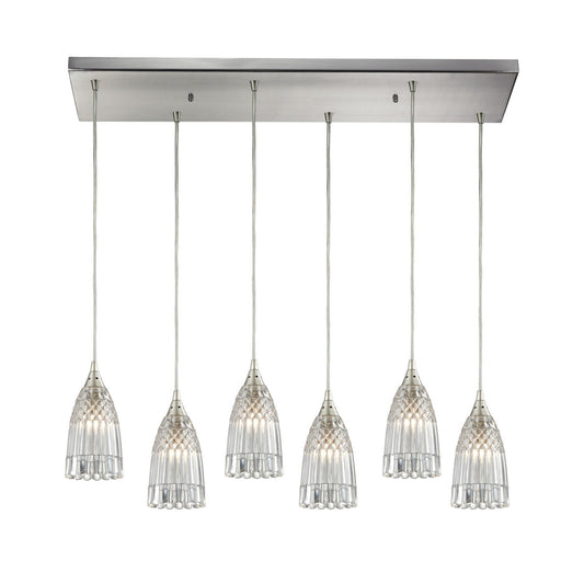 ELK Home - 10458/6RC - Six Light Pendant - Kersey - Satin Nickel