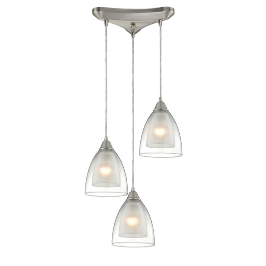 ELK Home - 10464/3 - Three Light Pendant - Layers - Satin Nickel