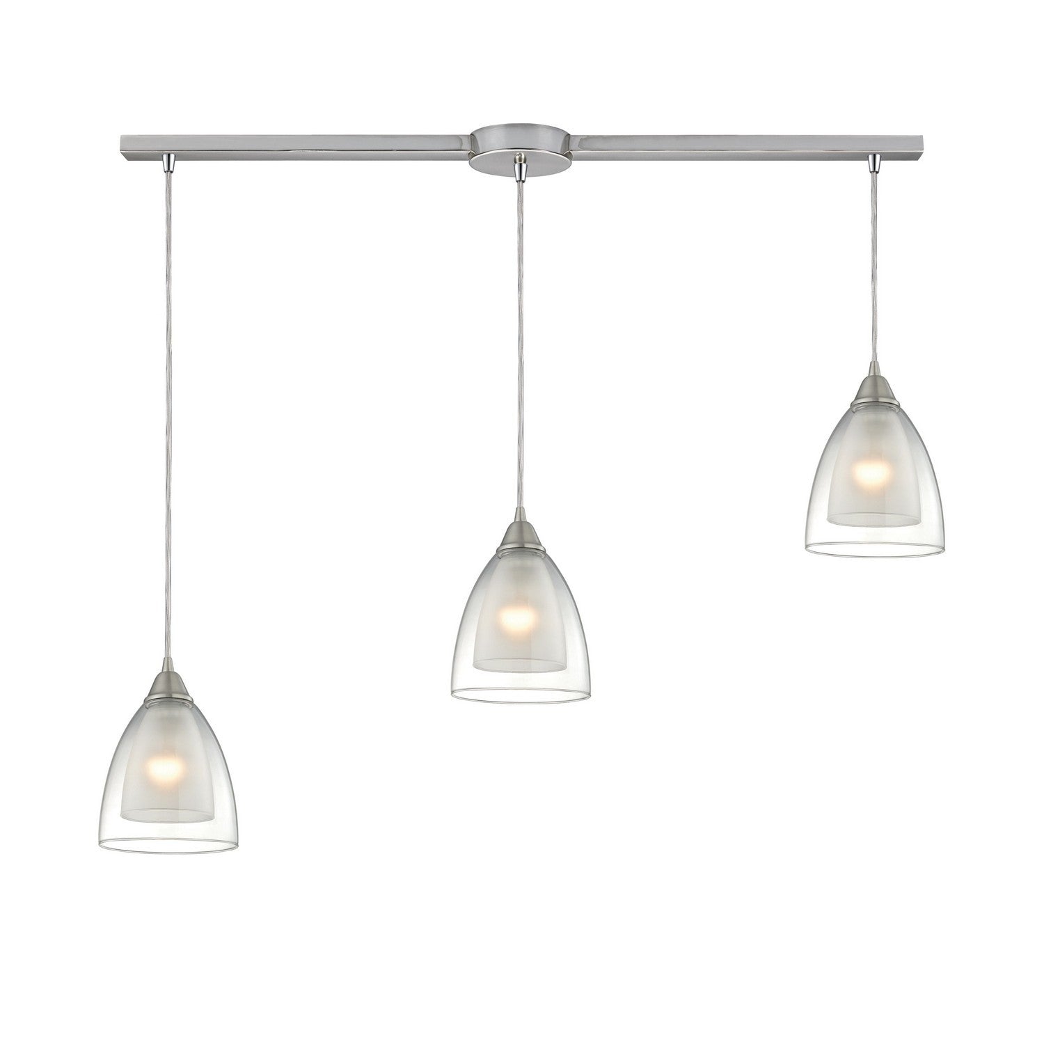 ELK Home - 10464/3L - Three Light Pendant - Layers - Satin Nickel