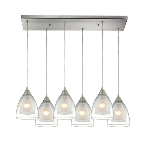 ELK Home - 10464/6RC - Six Light Pendant - Layers - Satin Nickel