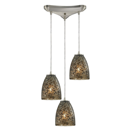 ELK Home - 10465/3BRF - Three Light Pendant - Fissure - Satin Nickel