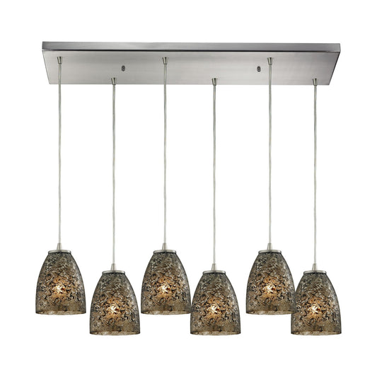 ELK Home - 10465/6RC-BRF - Six Light Pendant - Fissure - Satin Nickel