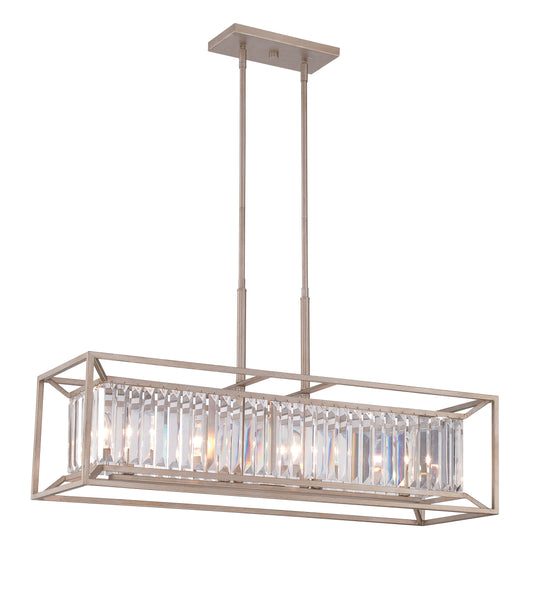 Designers Fountain - 87438-AP - Four Light Island Pendant - Linares - Aged Platinum