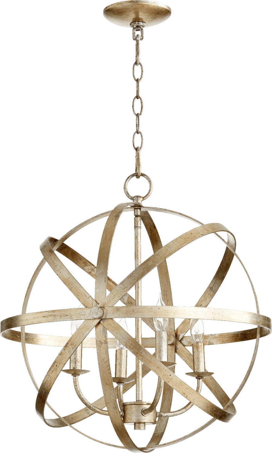 Quorum - 6009-4-60 - Four Light Chandelier - Celeste - Aged Silver Leaf