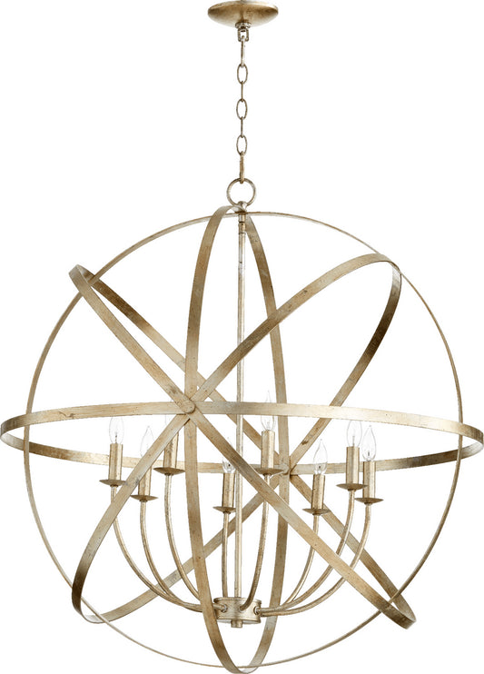 Quorum - 6009-8-60 - Eight Light Chandelier - Celeste - Aged Silver Leaf