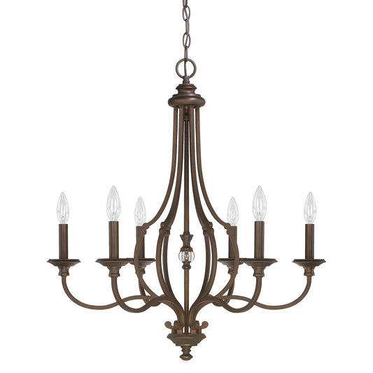 Capital Lighting - 4706BB-000 - Six Light Chandelier - Leigh - Burnished Bronze