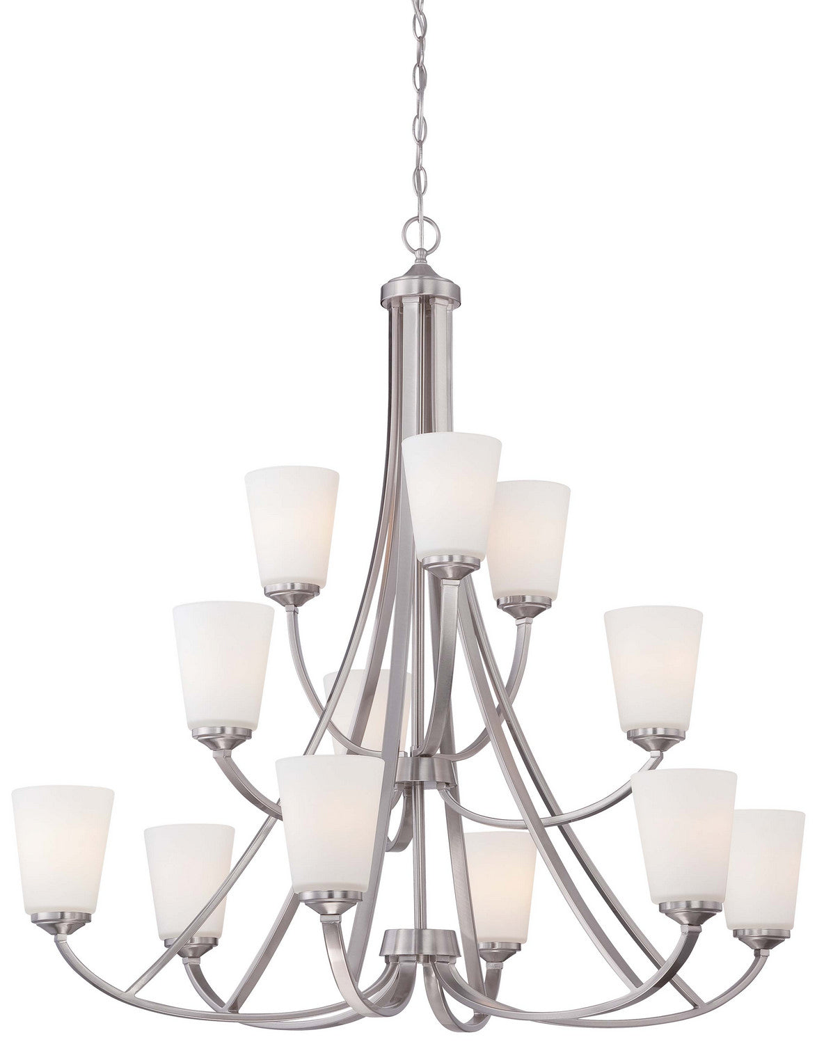 Minka-Lavery - 4968-84 - 12 Light Chandelier - Overland Park - Brushed Nickel