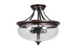 Craftmade - 38753-AGTB - Three Light Semi Flush Mount - Stafford - Aged Bronze/Textured Black