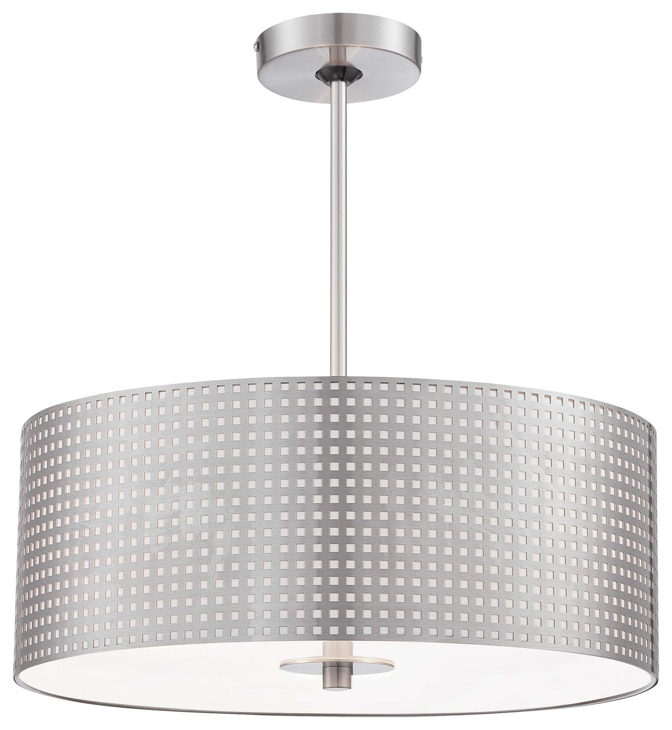 George Kovacs - P5743-084 - Three Light Pendant - Grid - Brushed Nickel