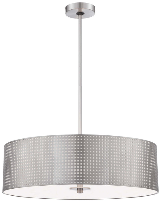 George Kovacs - P5745-084 - Four Light Pendant - Grid - Brushed Nickel