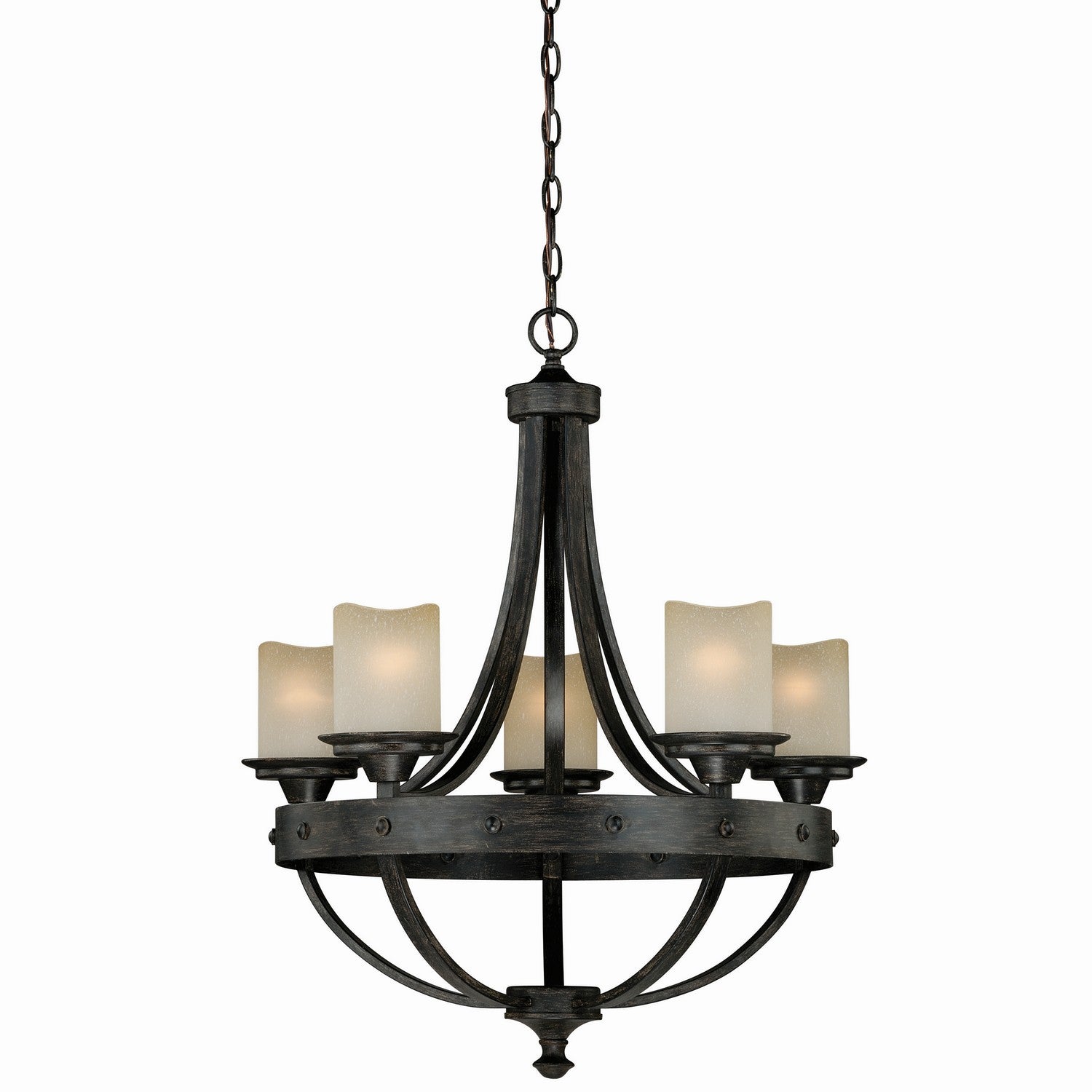 Vaxcel - H0135 - Five Light Chandelier - Halifax - Black Walnut