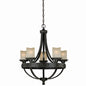 Vaxcel - H0135 - Five Light Chandelier - Halifax - Black Walnut