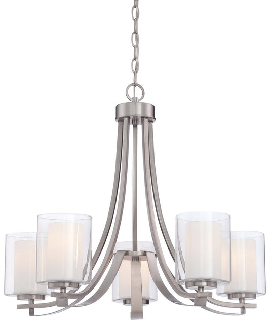 Minka-Lavery - 4105-84 - Five Light Chandelier - Parsons Studio - Brushed Nickel