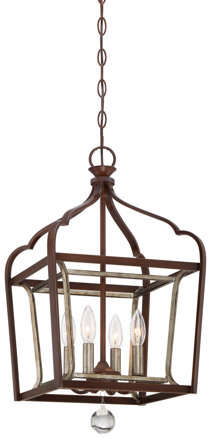 Minka-Lavery - 4343-593 - Four Light Pendant - Astrapia - Dark Rubbed Sienna With Aged Silver