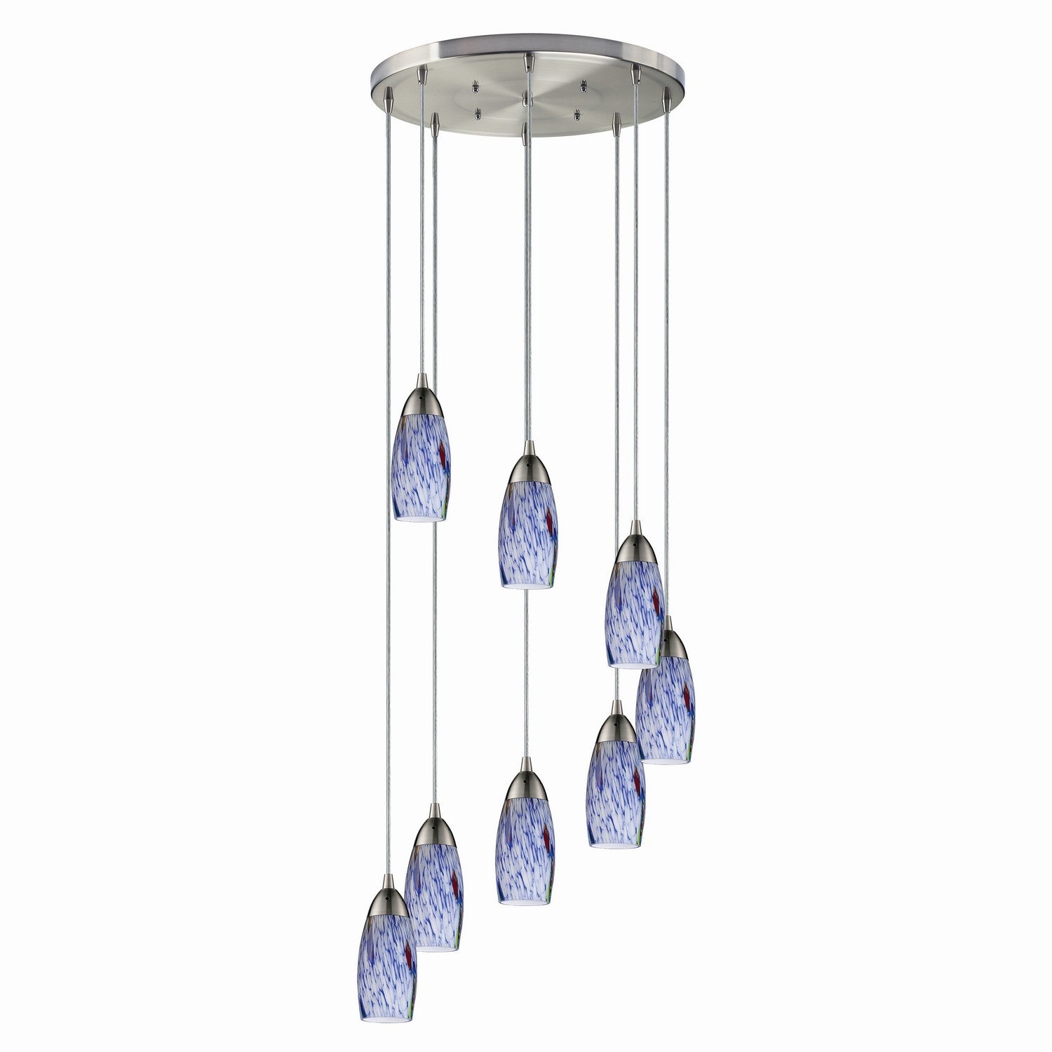 ELK Home - 110-8R-BL - Eight Light Pendant - Milan - Satin Nickel