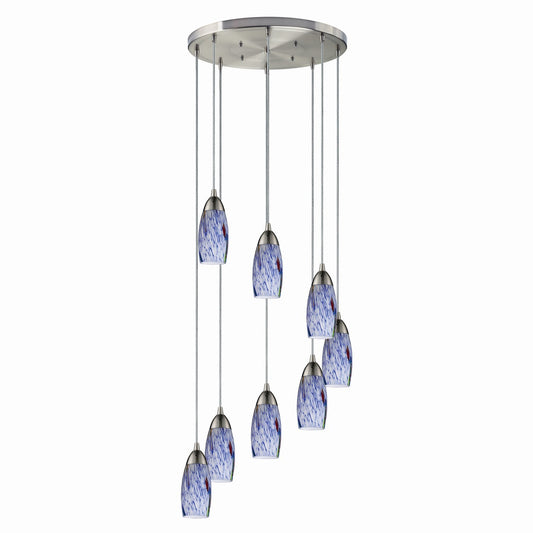 ELK Home - 110-8R-BL - Eight Light Pendant - Milan - Satin Nickel