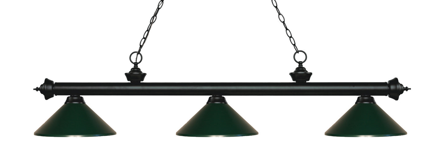 Z-Lite - 200-3MB-MDG - Three Light Billiard - Riviera - Matte Black