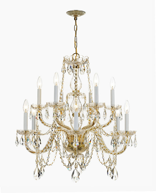 Crystorama - 1135-PB-CL-I - 12 Light Chandelier - Traditional Crystal - Polished Brass