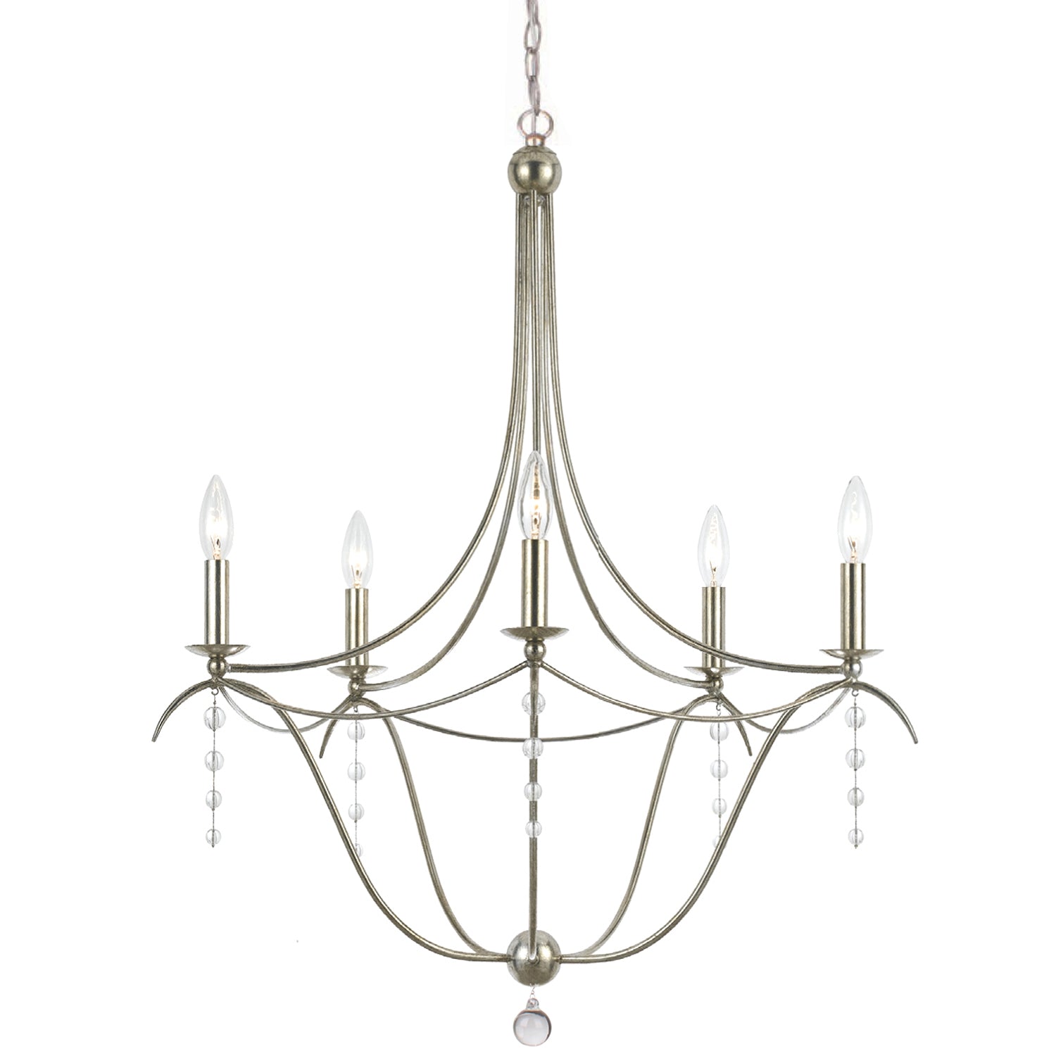 Crystorama - 435-SA - Five Light Chandelier - Metro - Antique Silver