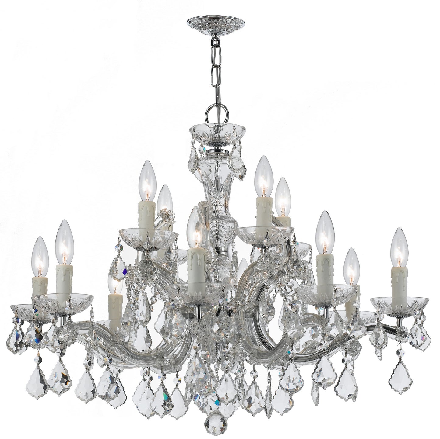 Crystorama - 4379-CH-CL-SAQ - 12 Light Chandelier - Maria Theresa - Polished Chrome