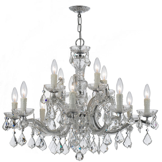 Crystorama - 4379-CH-CL-SAQ - 12 Light Chandelier - Maria Theresa - Polished Chrome