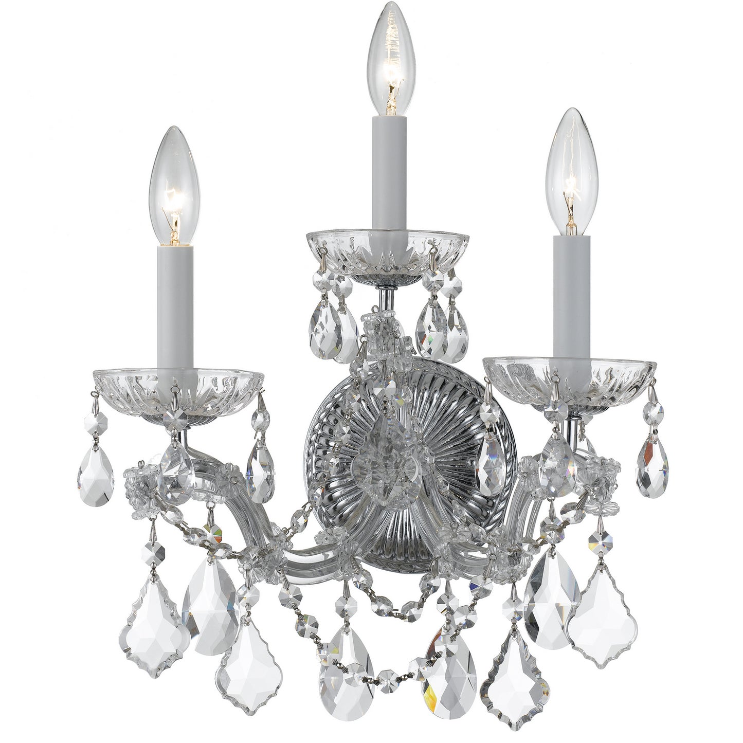 Crystorama - 4403-CH-CL-S - Three Light Wall Sconce - Maria Theresa - Polished Chrome