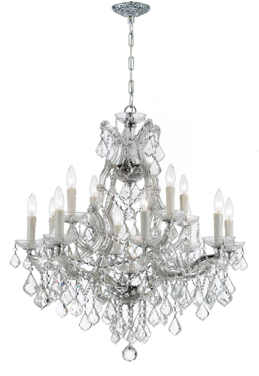 Crystorama - 4412-CH-CL-SAQ - 13 Light Chandelier - Maria Theresa - Polished Chrome