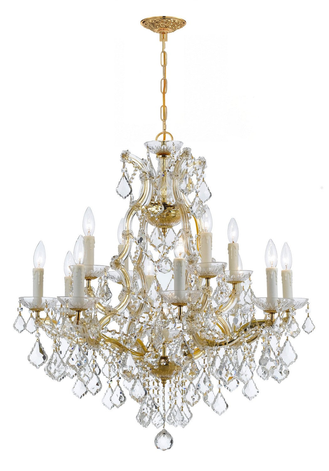 Crystorama - 4412-GD-CL-SAQ - 13 Light Chandelier - Maria Theresa - Gold