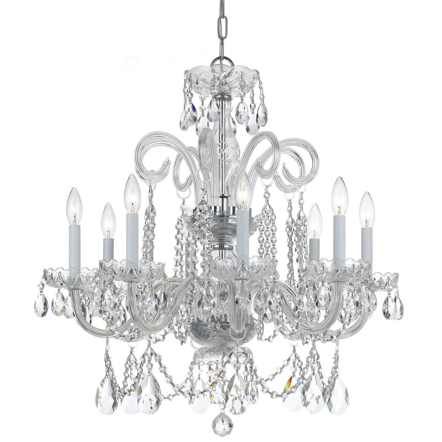 Crystorama - 5008-CH-CL-SAQ - Eight Light Chandelier - Traditional Crystal - Polished Chrome