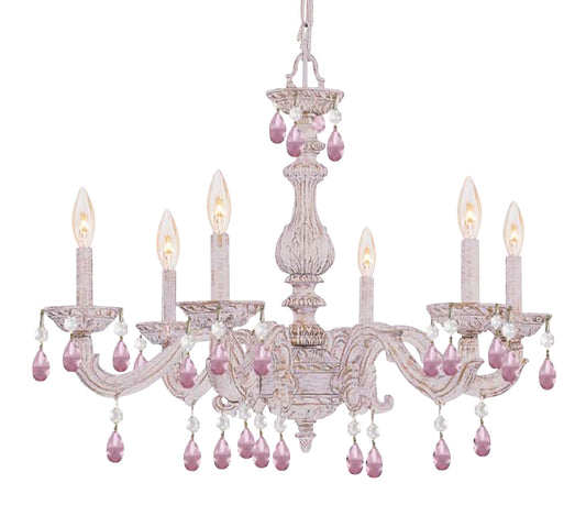 Crystorama - 5036-AW-RO-MWP - Six Light Chandelier - Paris Market - Antique White