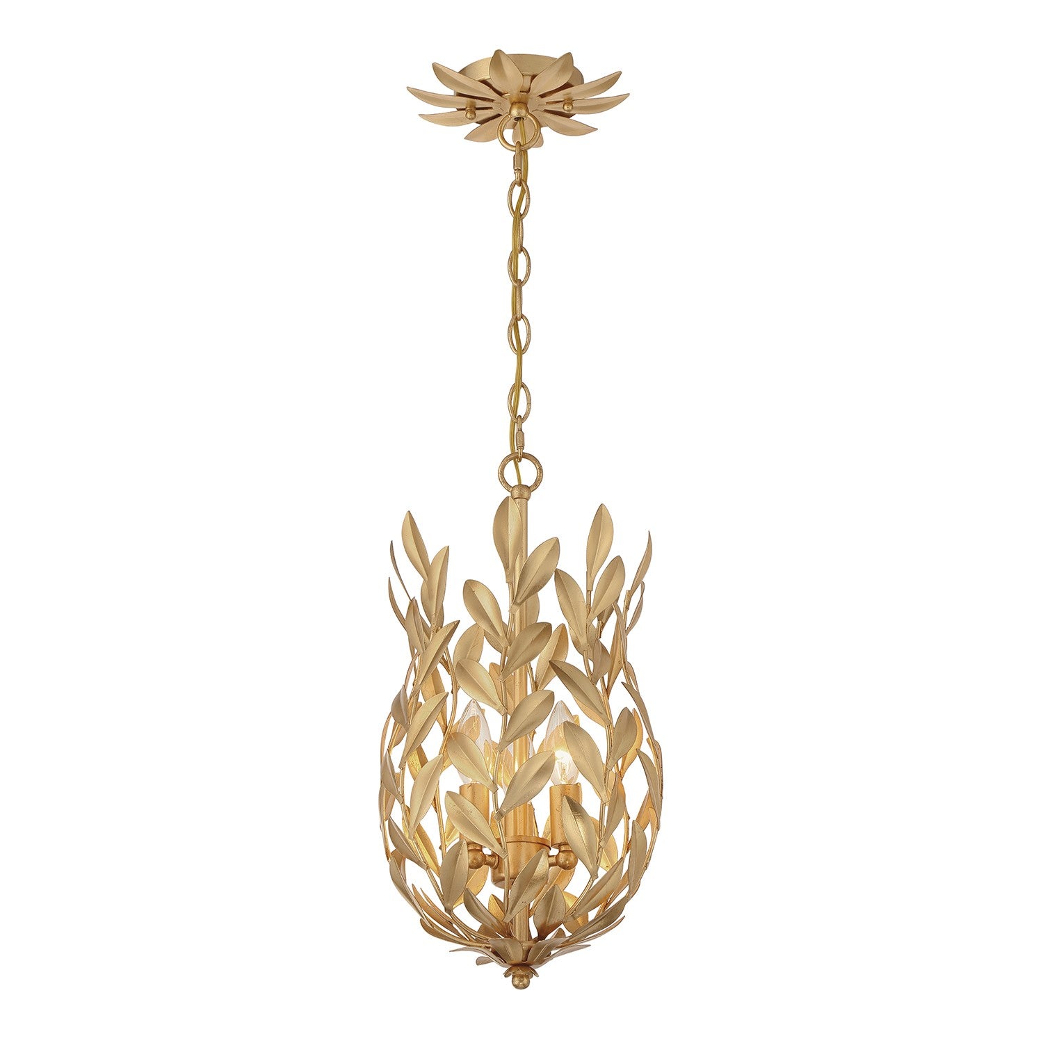 Crystorama - 563-GA - Three Light Mini Pendant - Broche - Antique Gold