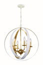 Crystorama - 585-MT-GA - Six Light Chandelier - Luna - Matte White + Antique Gold
