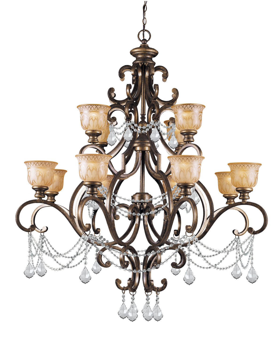 Crystorama - 7512-BU-CL-I - 12 Light Chandelier - Norwalk - Bronze Umber