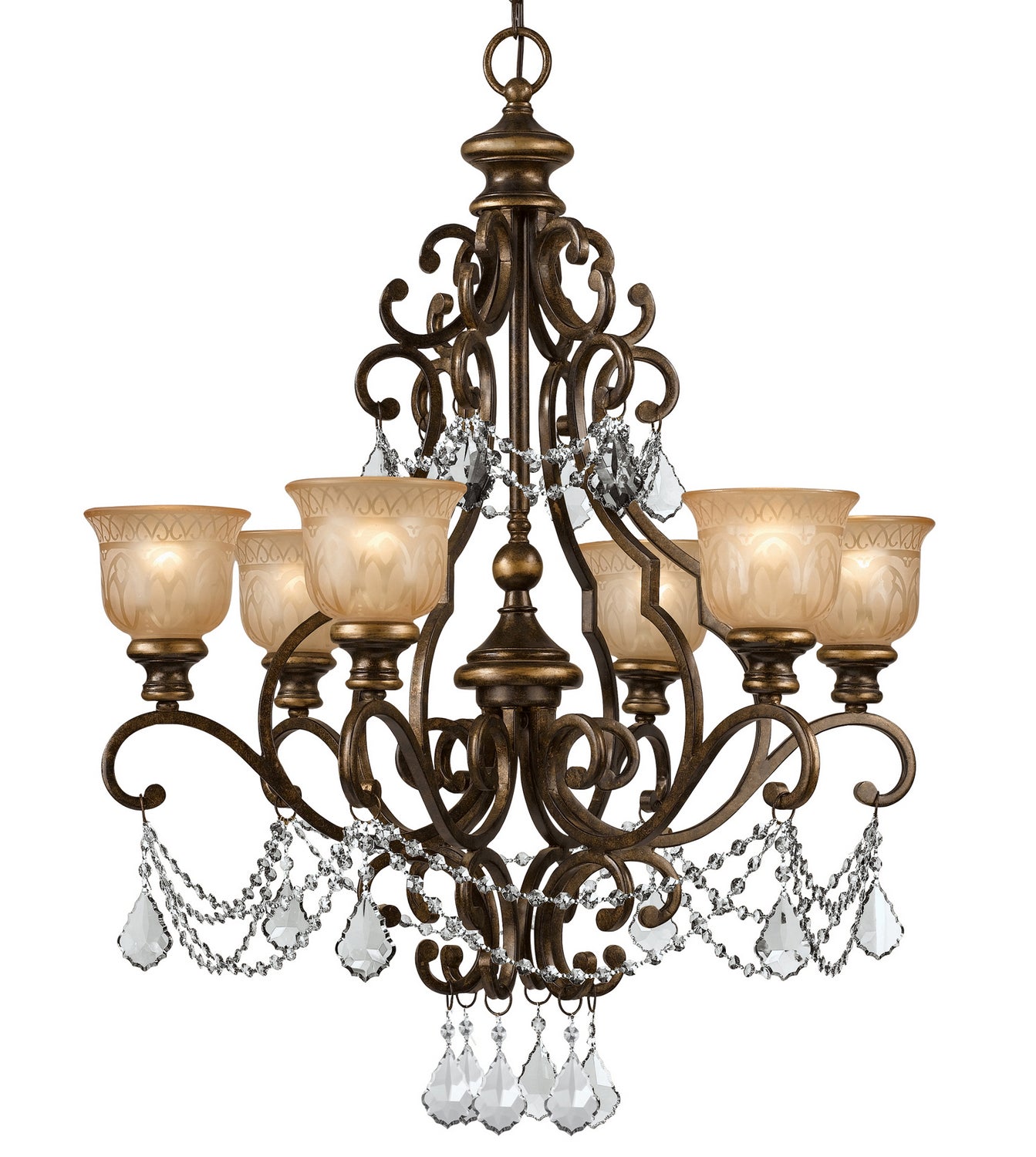 Crystorama - 7516-BU-CL-MWP - Six Light Chandelier - Norwalk - Bronze Umber