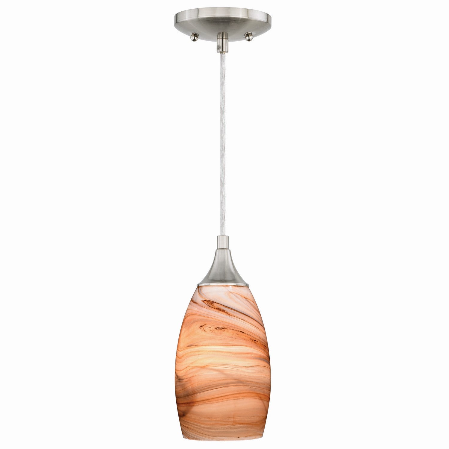 Vaxcel - P0174 - One Light Mini Pendant - Milano - Satin Nickel