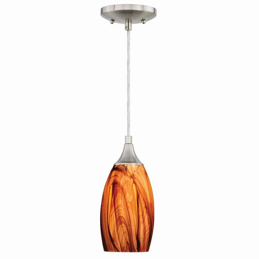 Vaxcel - P0178 - One Light Mini Pendant - Milano - Satin Nickel