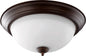 Quorum - 3063-15-86 - Three Light Ceiling Mount - 3063 Ceiling Mounts - Oiled Bronze w/ Satin Opal