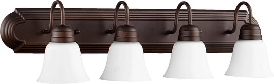 Quorum - 5094-4-86 - Four Light Vanity - 5094 Vanities - Oiled Bronze w/ Satin Opal