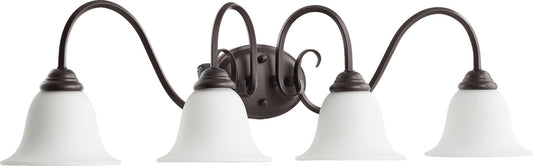 Quorum - 5110-4-186 - Four Light Vanity - Spencer - Oiled Bronze w/ Satin Opal