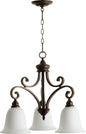 Quorum - 6354-3-186 - Three Light Chandelier - Bryant - Oiled Bronze w/ Satin Opal